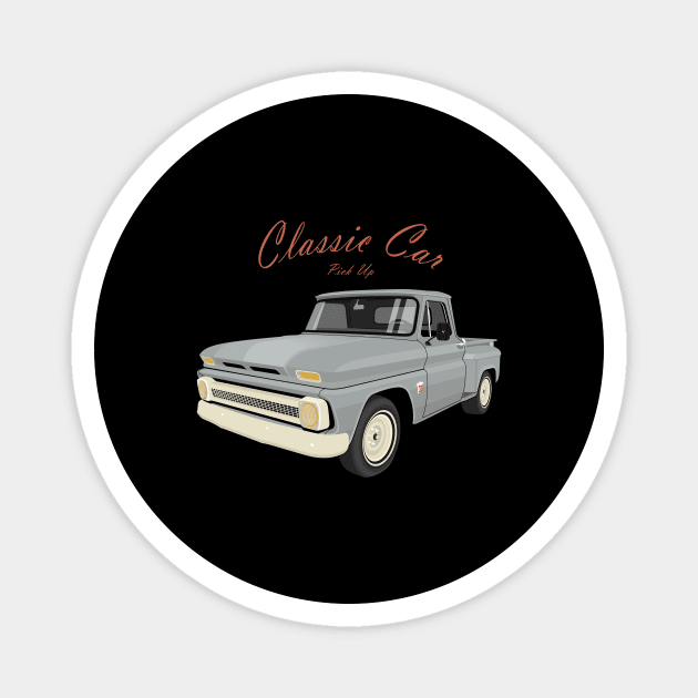 Classic Car Pick up Magnet by masjestudio